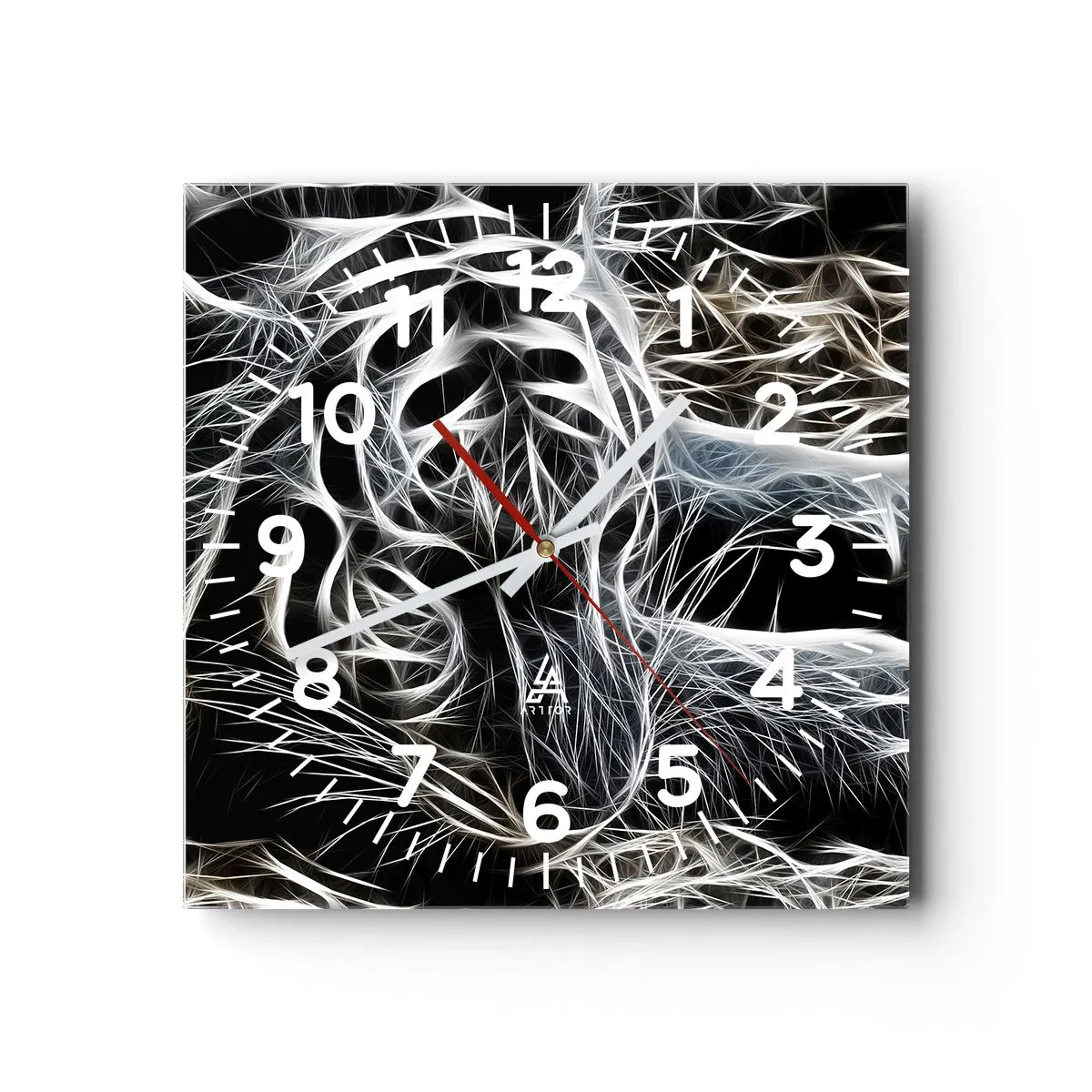 Väggklocka - Klocka på glas - En studie om kattens lätthet - 40x40 cm