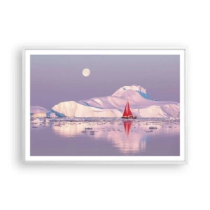 Affisch i vit ram - Seglens glöd, isens kyla - 100x70 cm