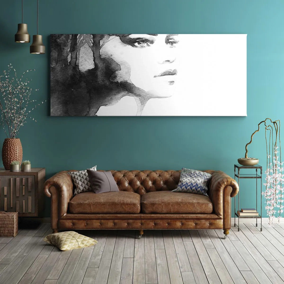 Canvastavla - Bild på duk - Skapad av hemlighet och dimma - 100x40 cm