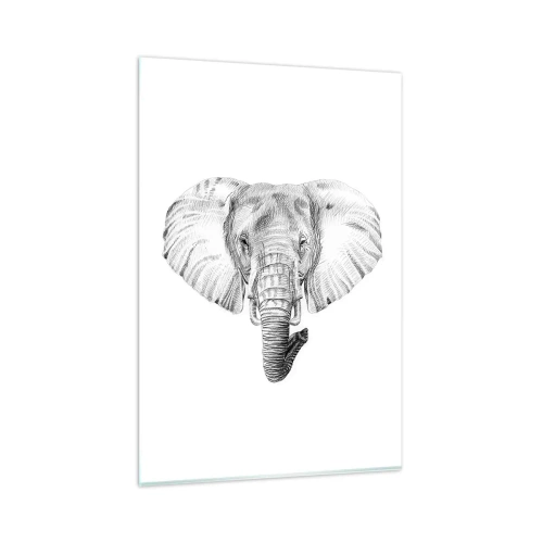 Glastavla - Bild på glas - "Det var en elefant, stor som elefant" - 80x120 cm