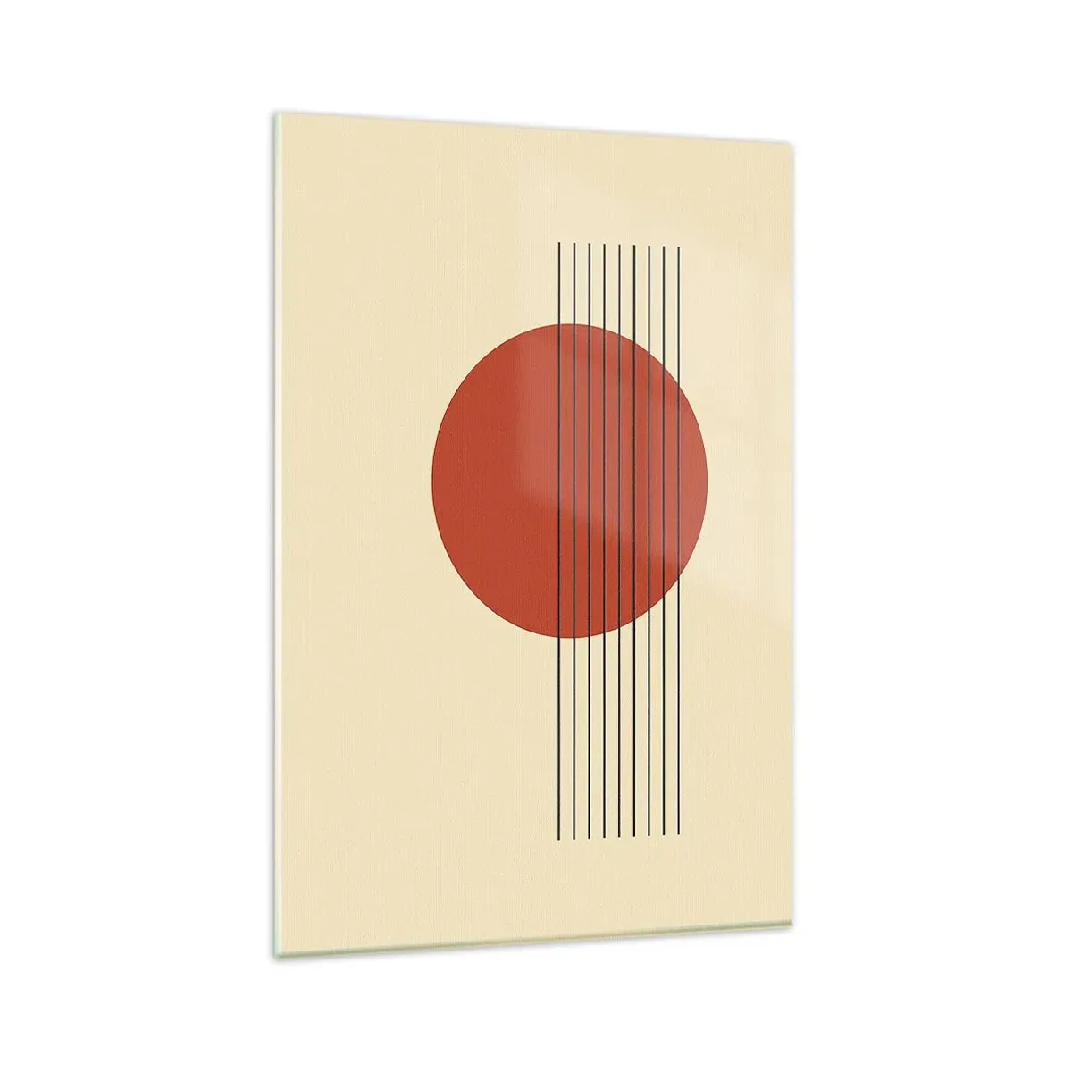 Glastavla - Bild på glas - Cirkel och linjer - 80x120 cm