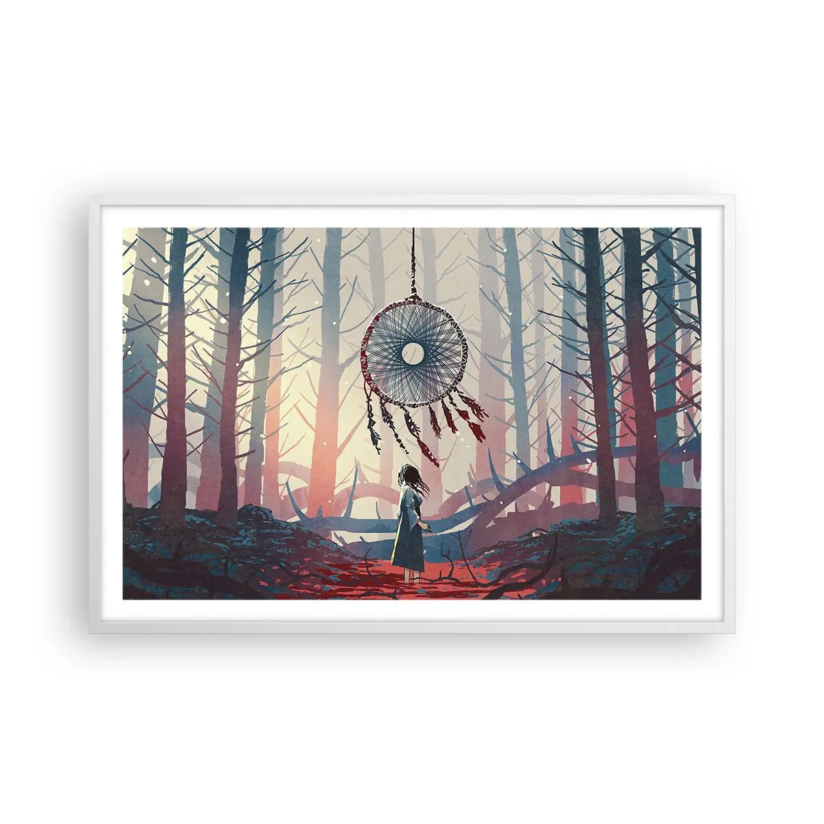 Affisch i vit ram - Hemlighetsfull ritual av lyckan - 91x61 cm