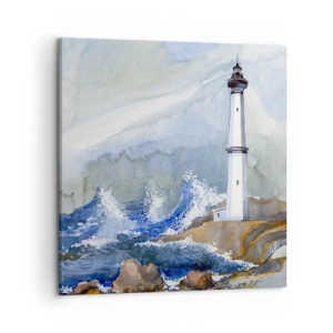 Canvastavla - Bild på duk - Mot mörkret och stormen - 50x50 cm