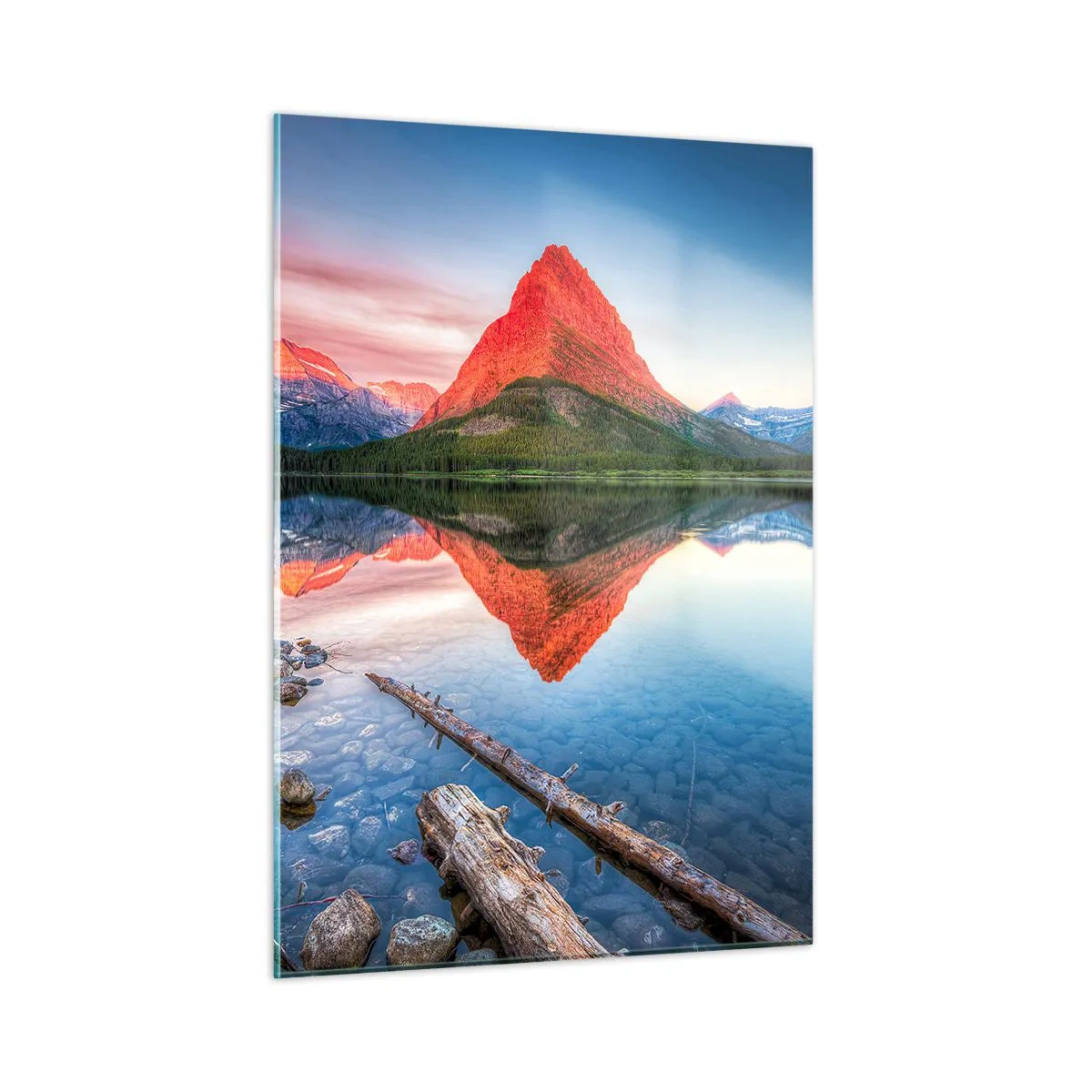 Glastavla - Bild på glas - Glöd och kyla - 50x70 cm
