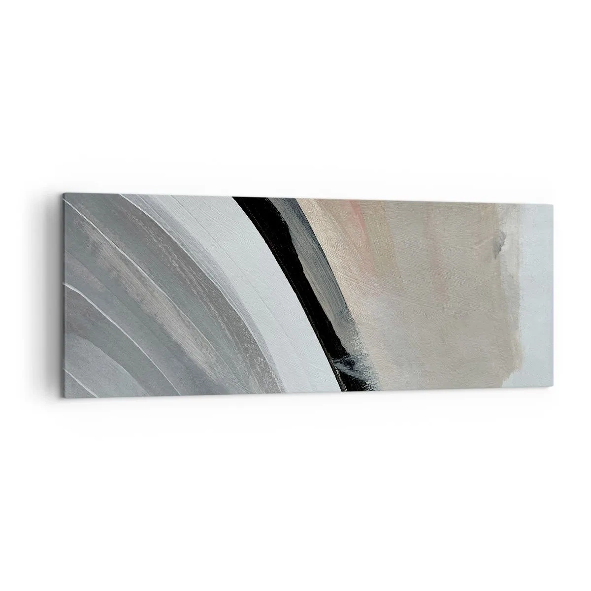 Canvastavla - Bild på duk - Komposition: en båge av svart och grått - 140x50 cm