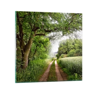 Glastavla - Bild på glas - Et in Arcadia ego - 70x70 cm