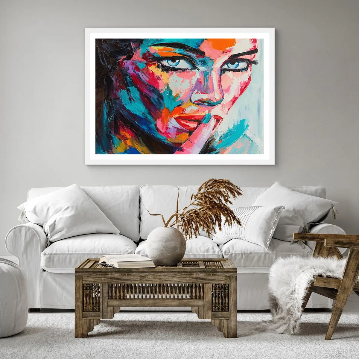 Affisch i vit ram - Vår första hemlighet - 40x40 cm