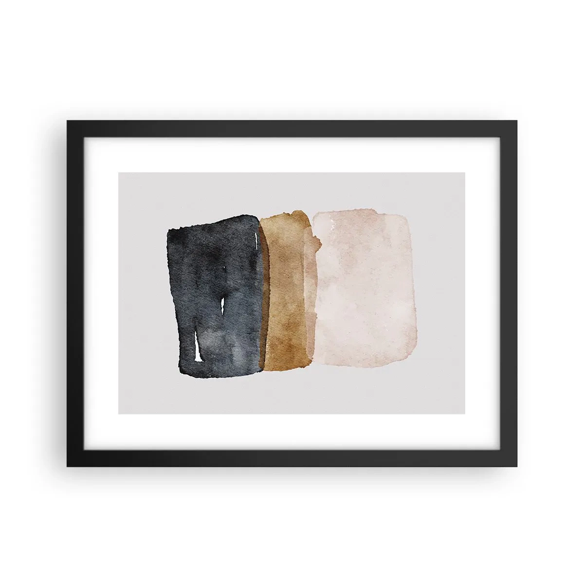 Affisch i svart ram - Komposition av jordens färger - 40x30 cm