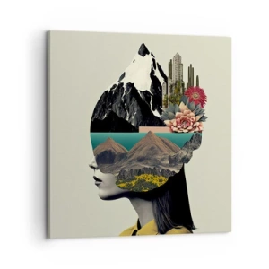 Canvastavla - Bild på duk - Kvinnan - alltid ett mysterium - 60x60 cm