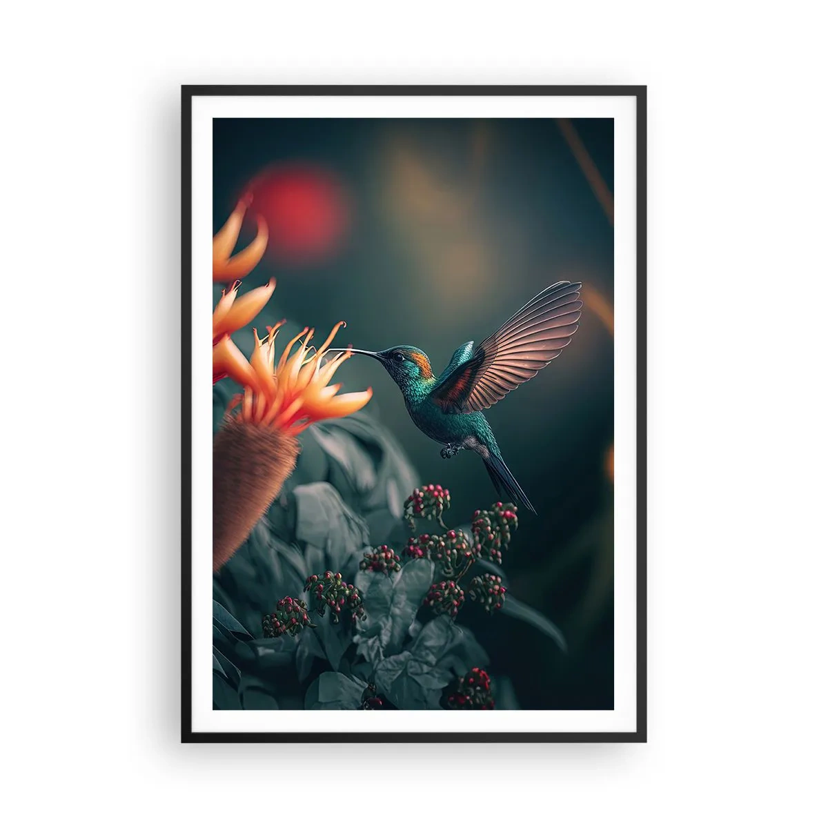 Affisch i svart ram - Ett verkligt färgglatt liv - 70x100 cm