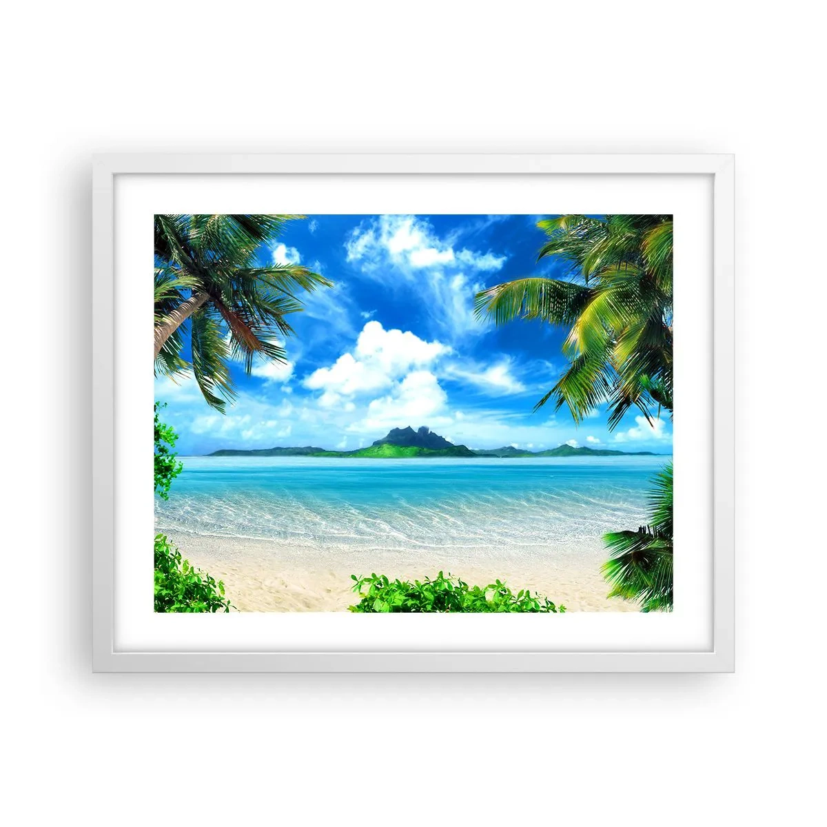 Affisch i vit ram - Tropikens azur - 50x40 cm
