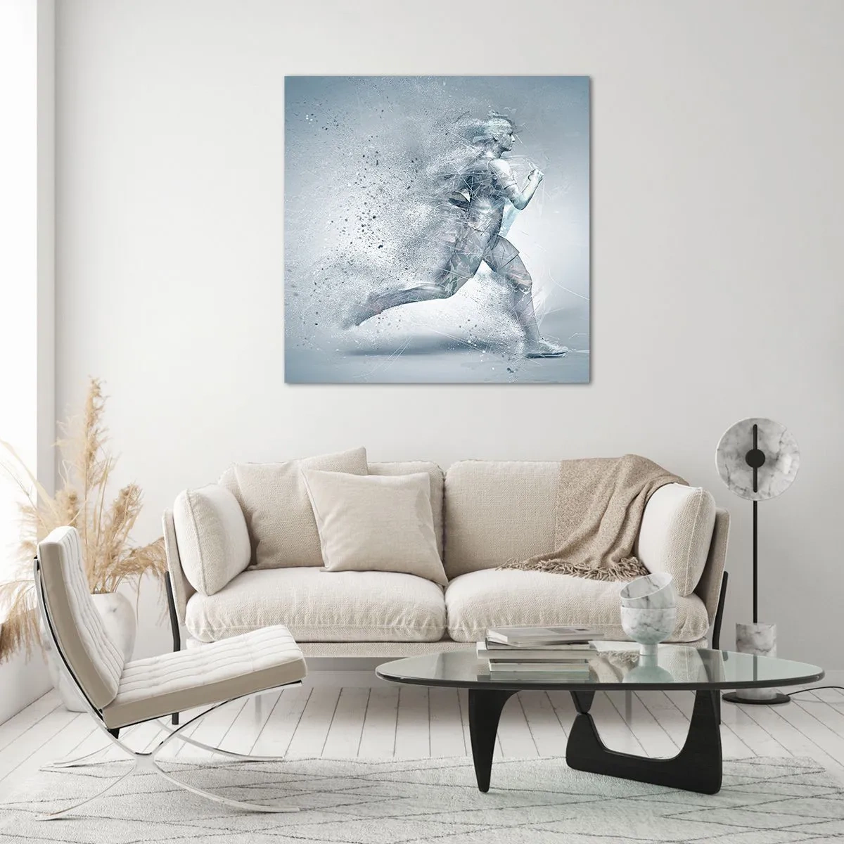 Glastavla - Bild på glas - Kristallren energi - 60x60 cm