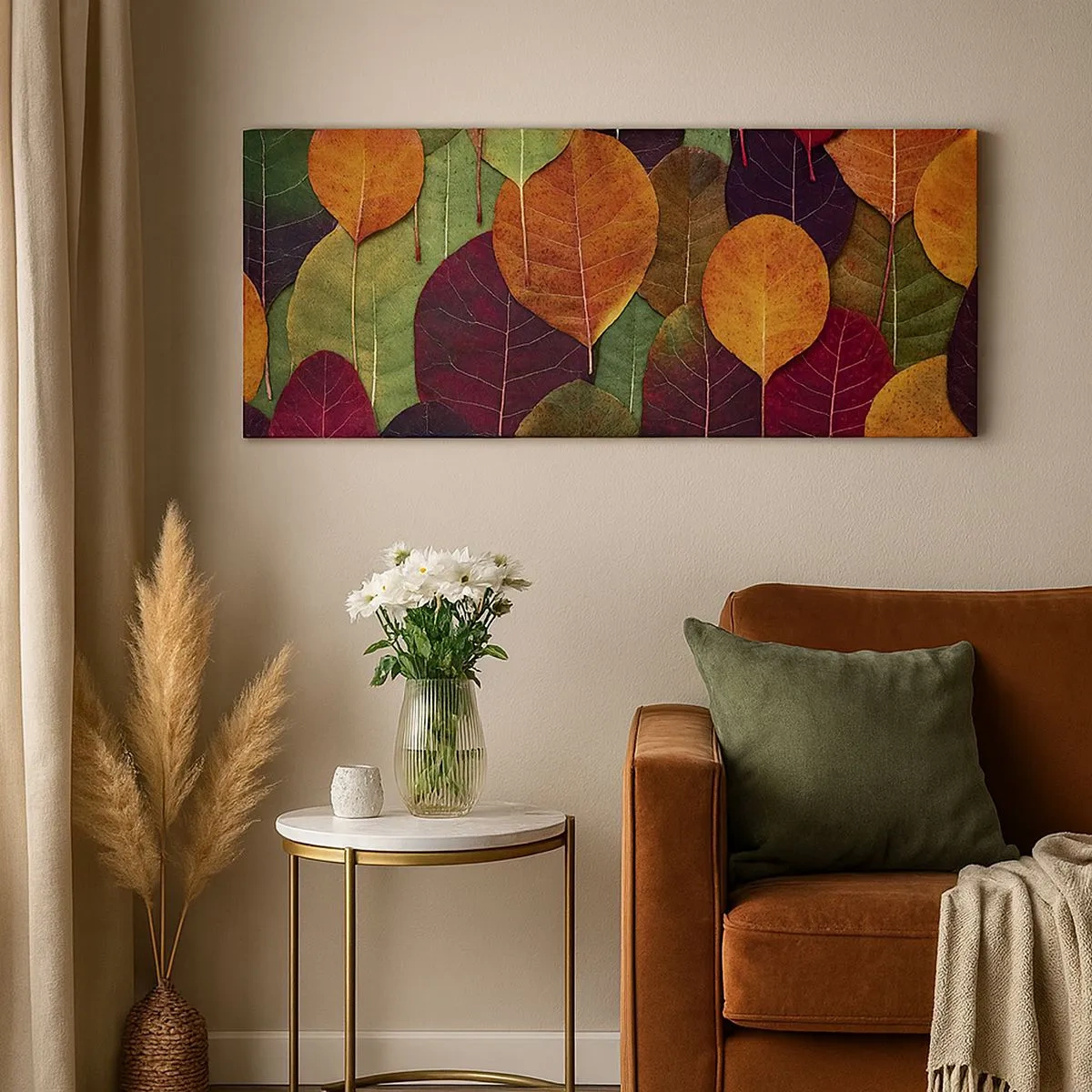 Canvastavla - Bild på duk - Höstmosaik - 100x40 cm