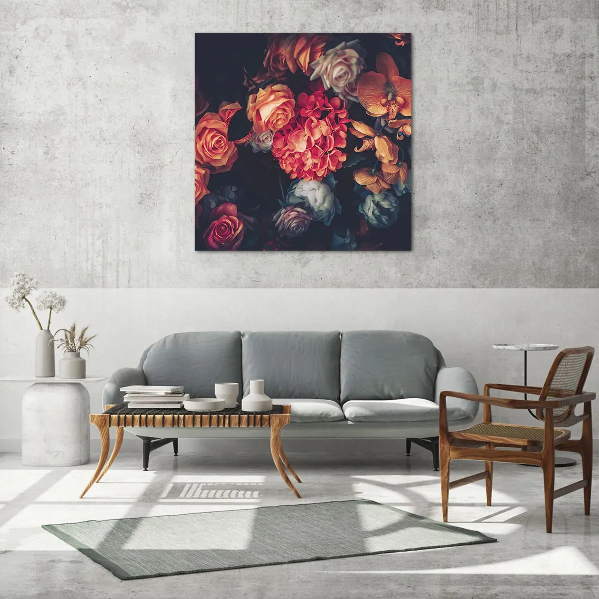 Glastavla - Bild på glas - Som hos de holländska mästarna - 50x50 cm