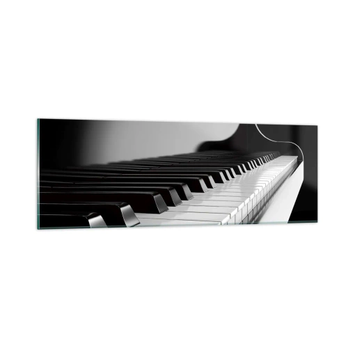 Glastavla - Bild på glas - Harmoni av former och färger - 90x30 cm