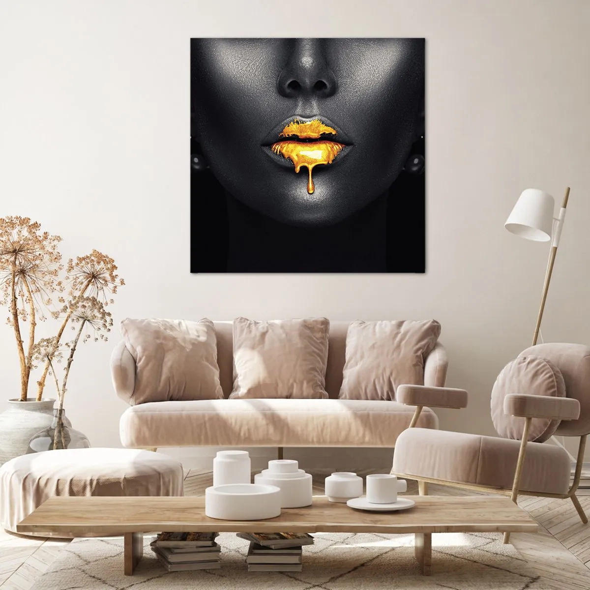 Canvastavla - Bild på duk - Guldmun - 60x60 cm
