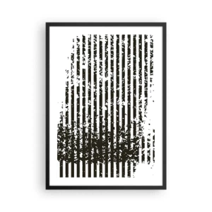 Affisch i svart ram - Abstrakt mönster med linjer och textur - 50x70cm - Rytm och brus - Modern väggdekoration för vardagsrum och sovrum ARTTOR