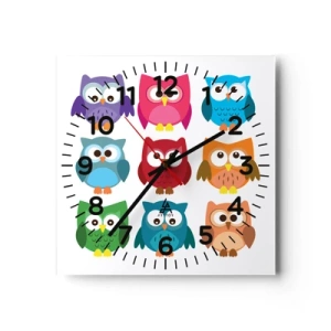 Väggklocka - Klocka på glas - Att vara olika på roligt sätt - 40x40 cm