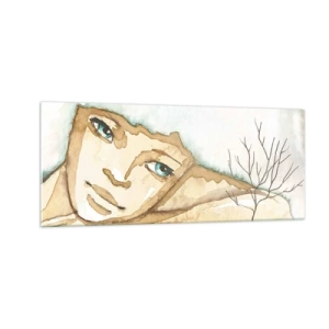Glastavla - Bild på glas - Poesiträdet växer ur tystnaden - 100x40 cm
