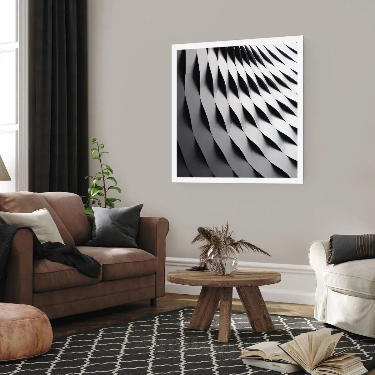 Affisch - På vågornas yta - 60x60 cm