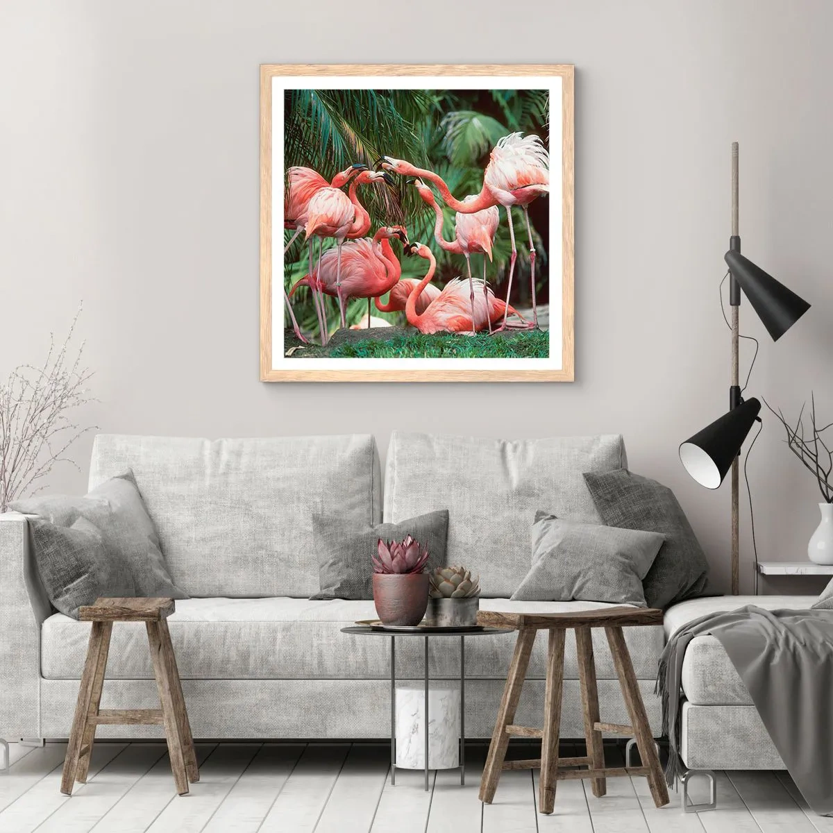 Affisch i ram av ljusek - Eftermiddags skvaller - 40x40 cm