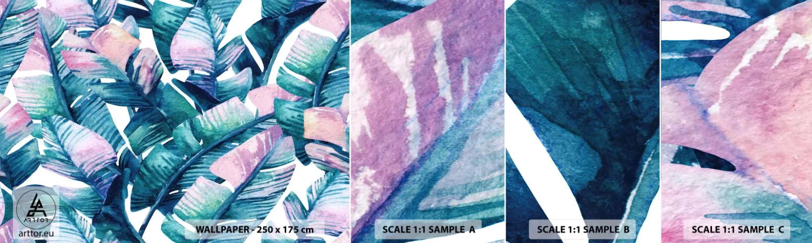 Fototapet Prov Standard Eco - I bananträdgård - Abstraktion, Löv, Bit - 100x30 cm