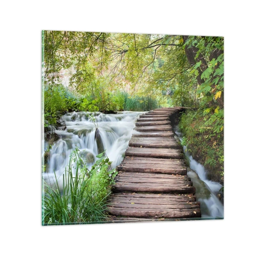 Glastavla - Bild på glas - Inget lugnt vatten - 60x60 cm