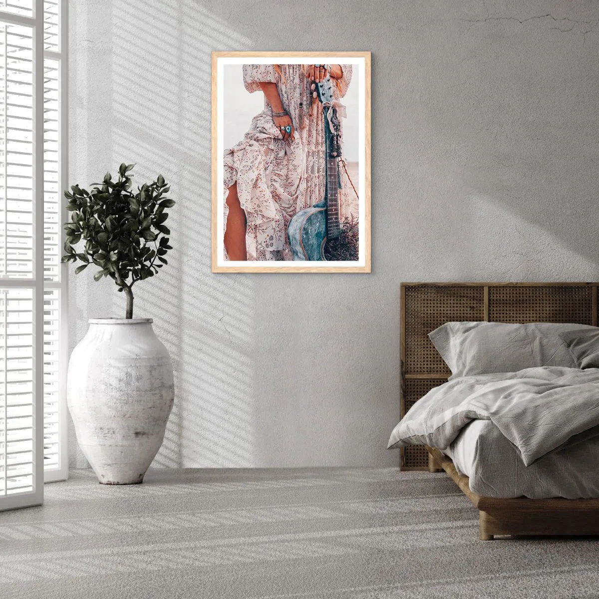 Affisch i ram av ljusek - Flower power på väg - 61x91 cm