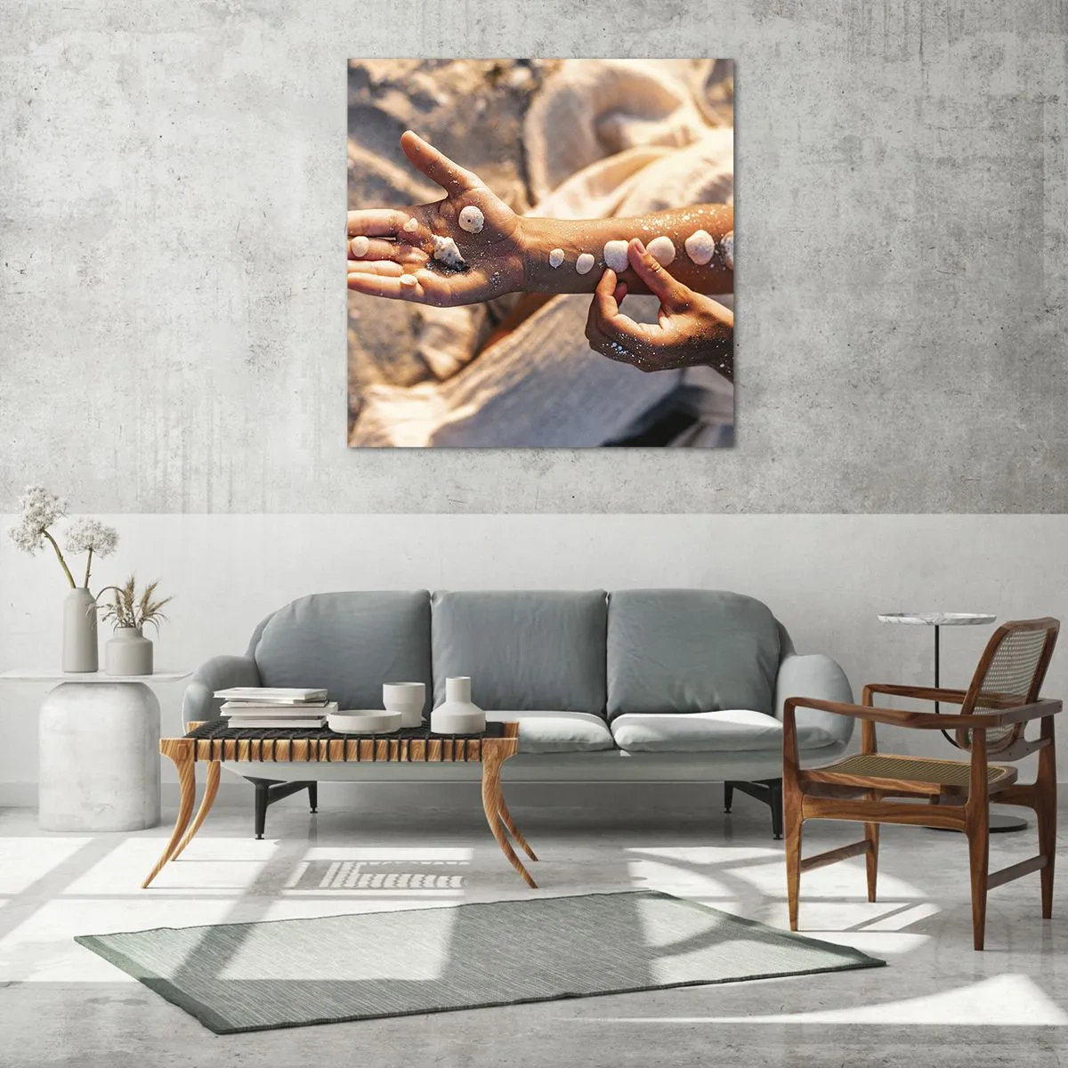 Glastavla - Bild på glas - Skönhet inom handens räckvidd - 60x60 cm