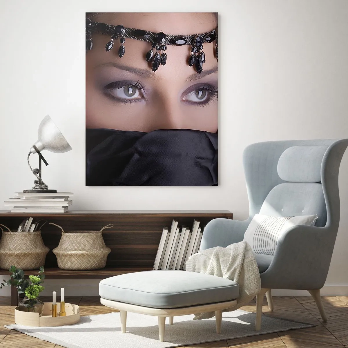 Glastavla - Bild på glas - Lockande orientalisk hemlighet - 50x70 cm
