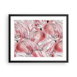 Affisch i svart ram - Fåglarnas corps de ballet - 50x40 cm