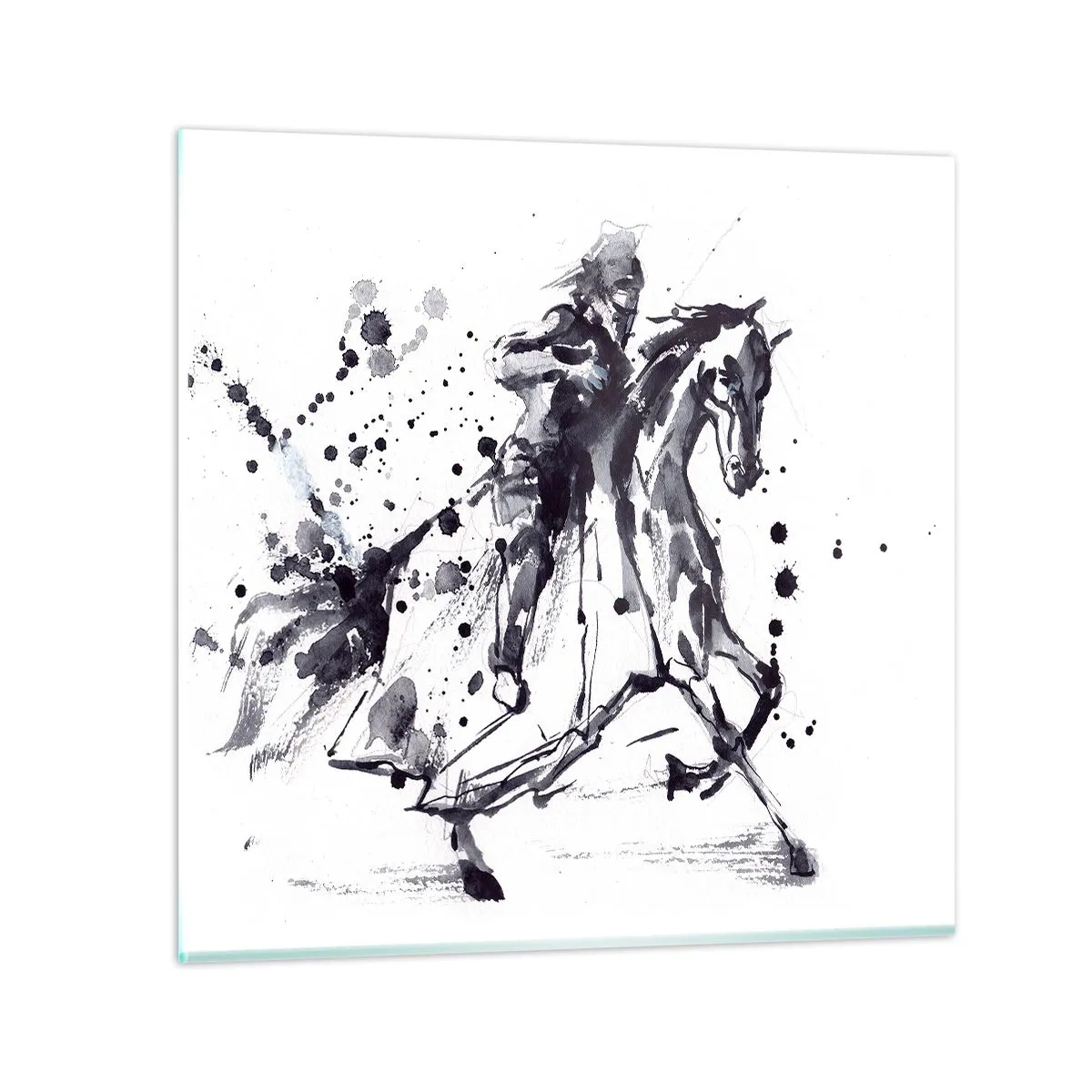 Glastavla - Bild på glas - Svart riddare - 30x30 cm