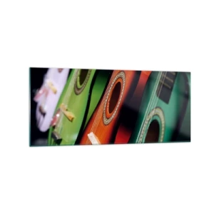 Glastavla - Bild på glas - Gitarren har flera färger - 120x50 cm