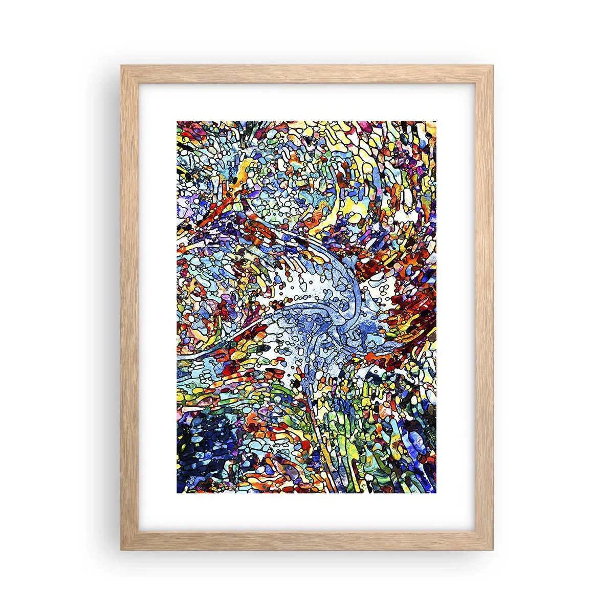 Affisch i ram av ljusek - Glasmålning - droppar - 30x40 cm