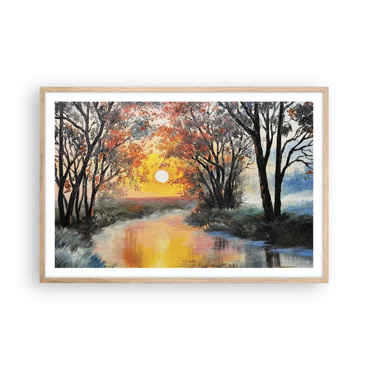 Affisch i ram av ljusek - Höststämning - 91x61 cm