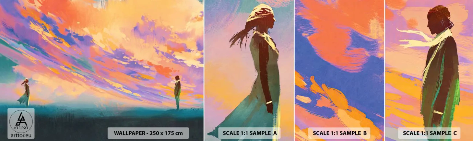 Fototapet Prov Standard Eco - Dragkraft - Abstraktion, Kvinna och man, Bit - 100x30 cm