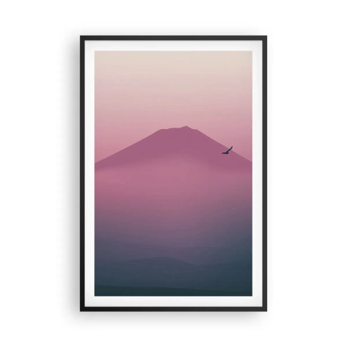 Affisch i svart ram - Vandrare över molnen - 61x91 cm