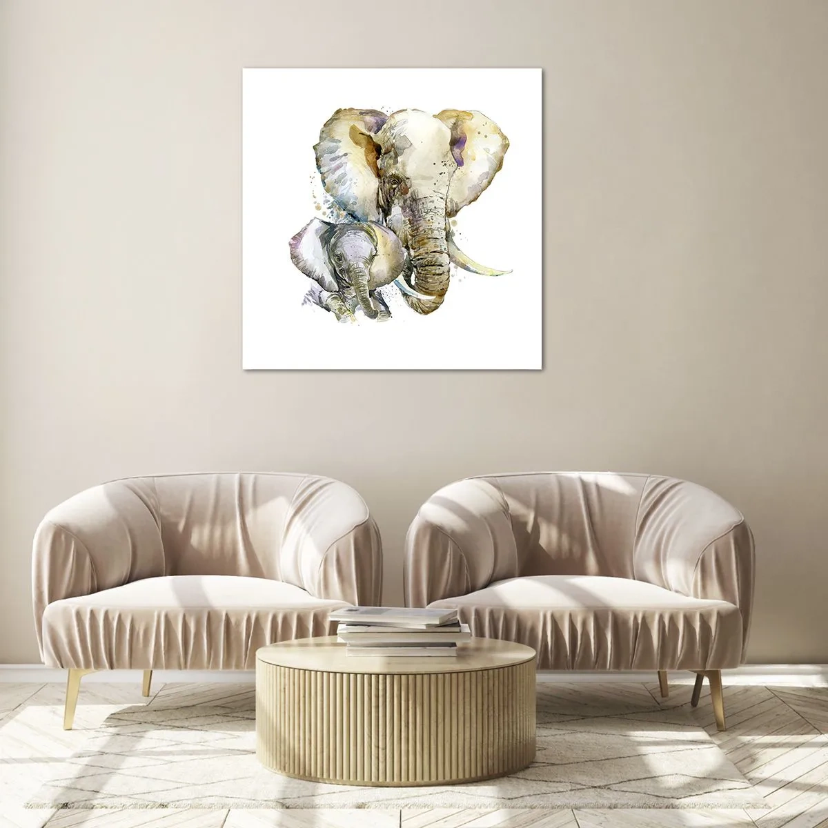Glastavla - Bild på glas - Alltid bäst hos mamma - 70x70 cm