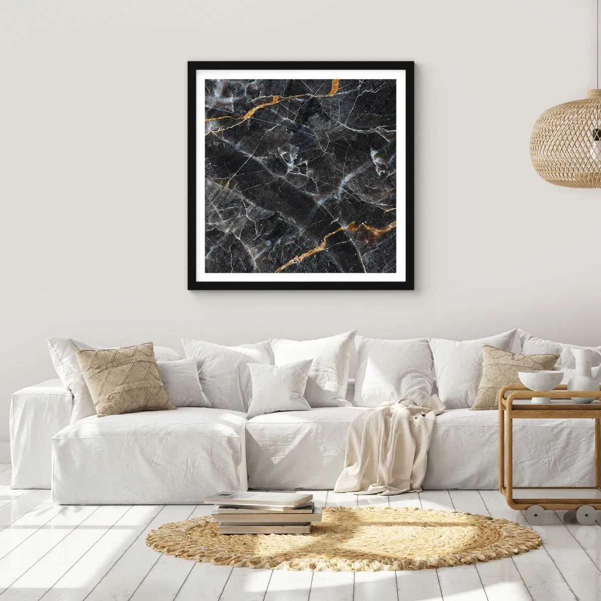 Affisch i svart ram - Stenens interna liv - 30x30 cm