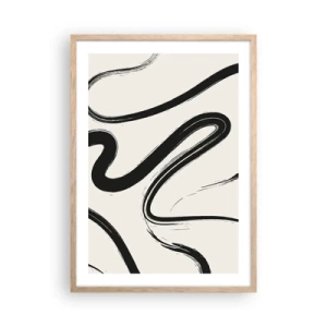 Affisch i ram av ljusek - Svart och vit elegans - 50x70 cm