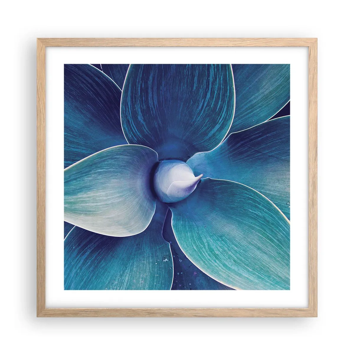 Affisch i ram av ljusek - Blått från himlen - 50x50 cm