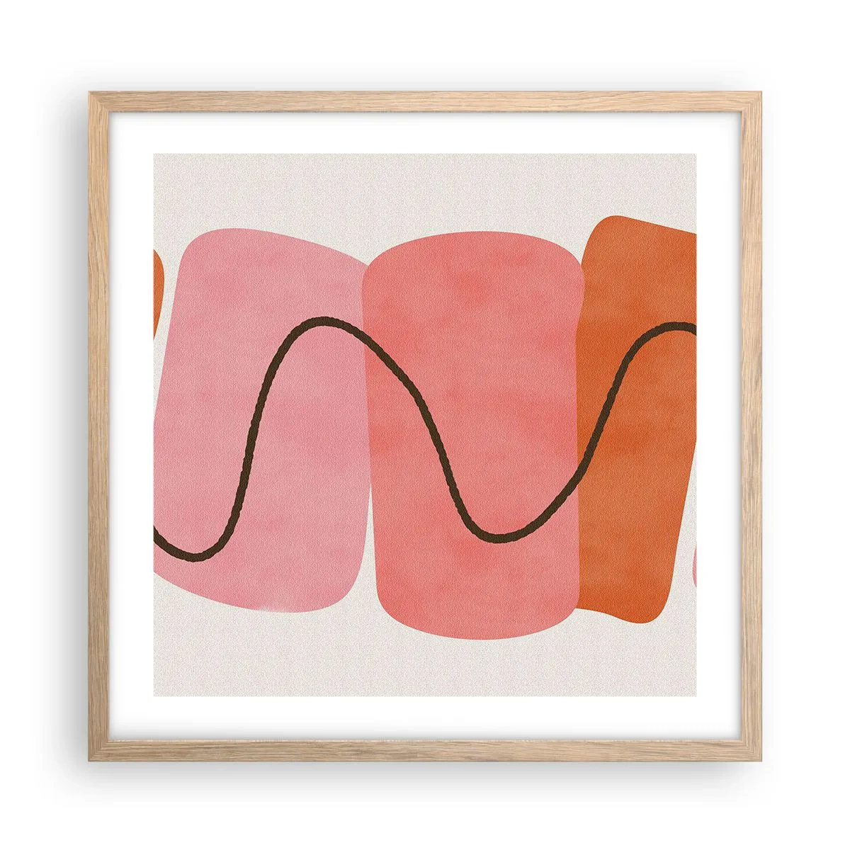 Affisch i ram av ljusek - Formernas mjuka rörelse - 50x50 cm