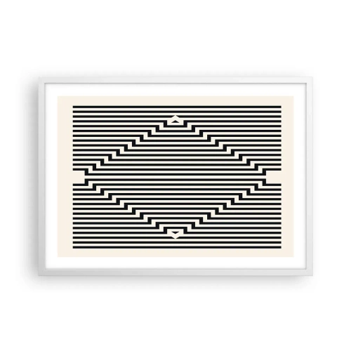 Affisch i vit ram - Geometrisk illusion - 70x50 cm