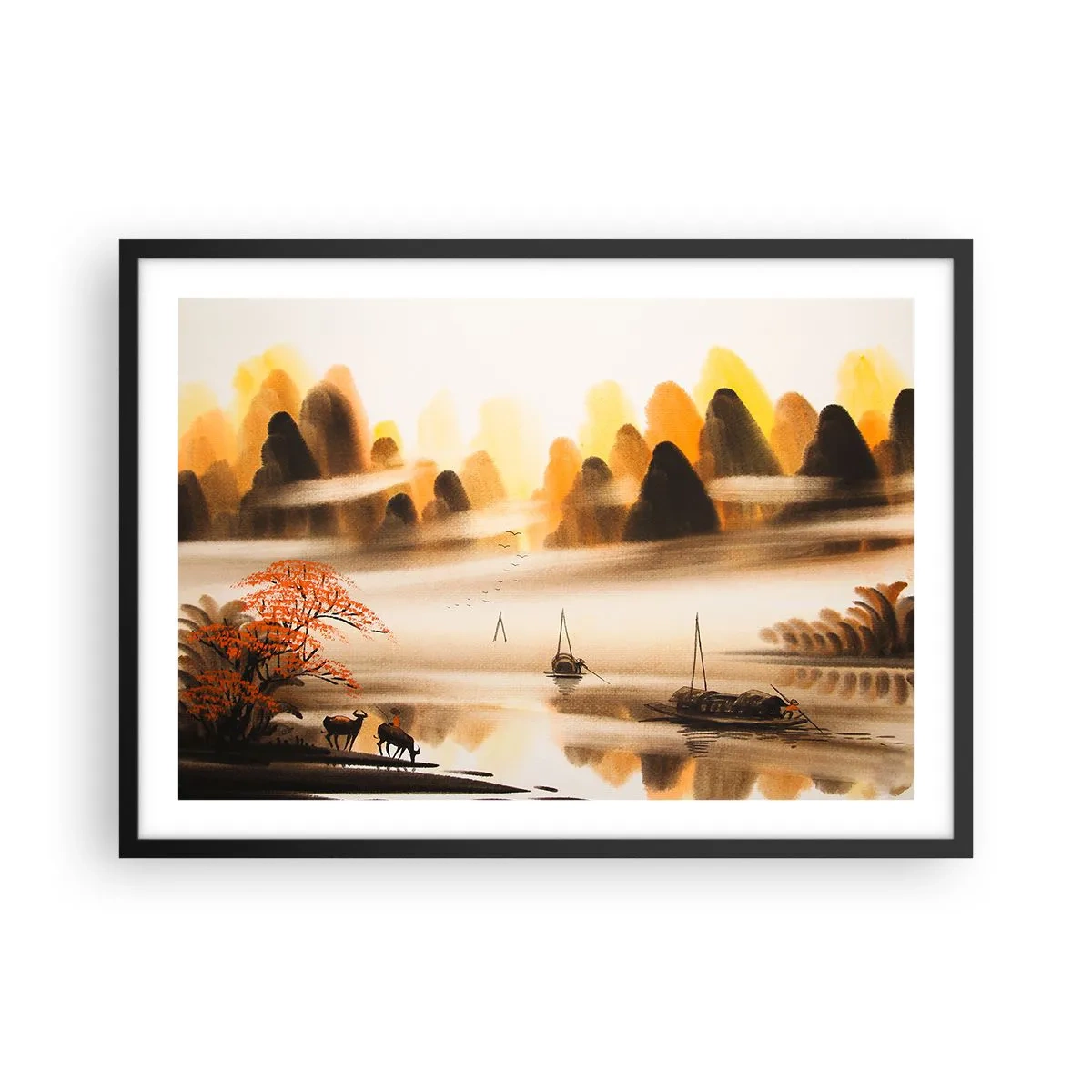 Affisch i svart ram - Längre bort än Fjärran Östern - 70x50 cm