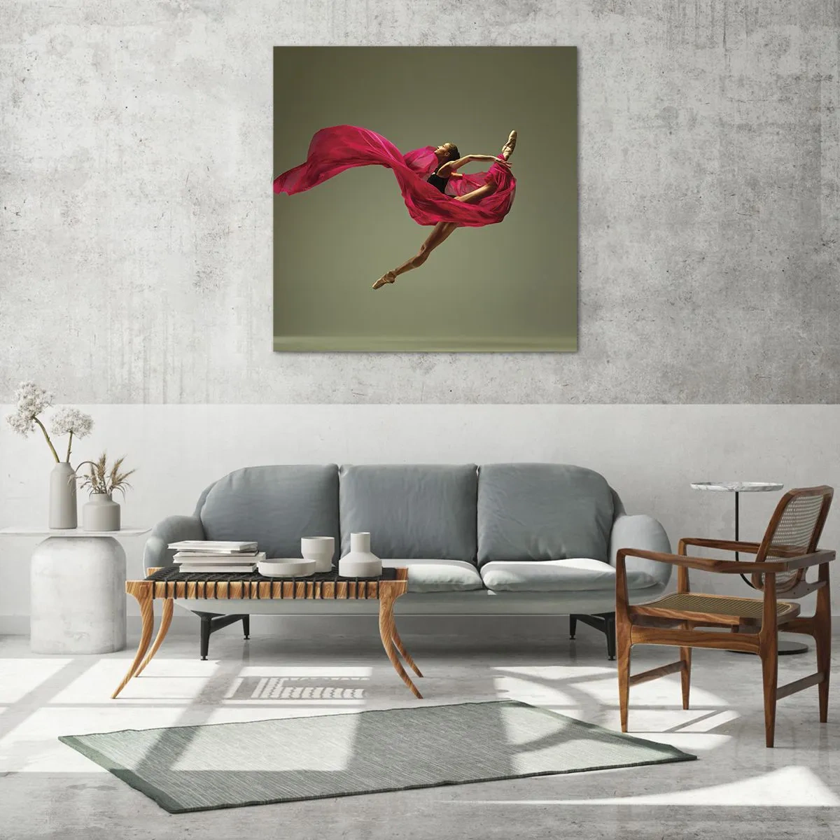 Glastavla - Bild på glas - Dansande låga - 70x70 cm