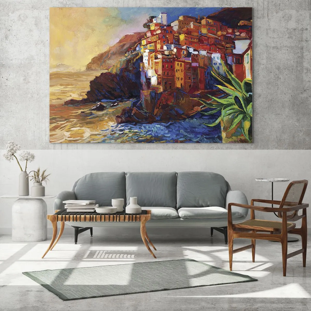 Glastavla - Bild på glas - Italiensk stämning - 100x70 cm