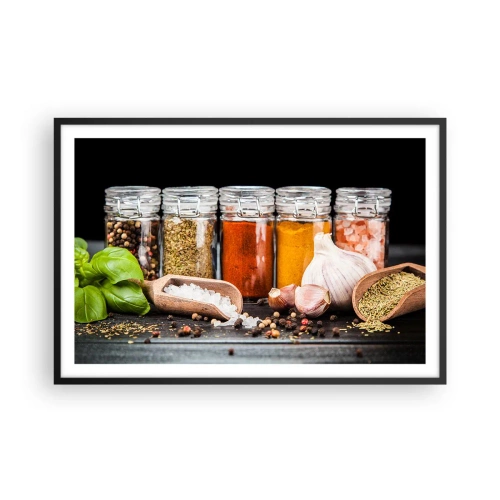 Affisch i svart ram - Så att livet har smak - 91x61 cm