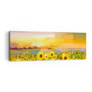 Canvastavla - Bild på duk - Själva solen gick ner på jorden - 90x30 cm