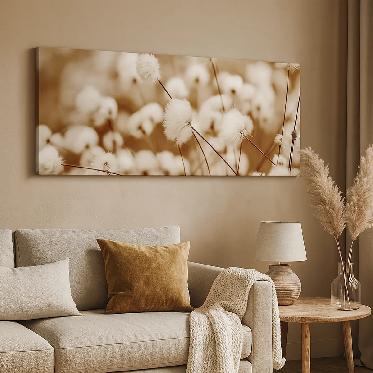 Canvastavla - Bild på duk - Fluffig åkermark - 30x30 cm