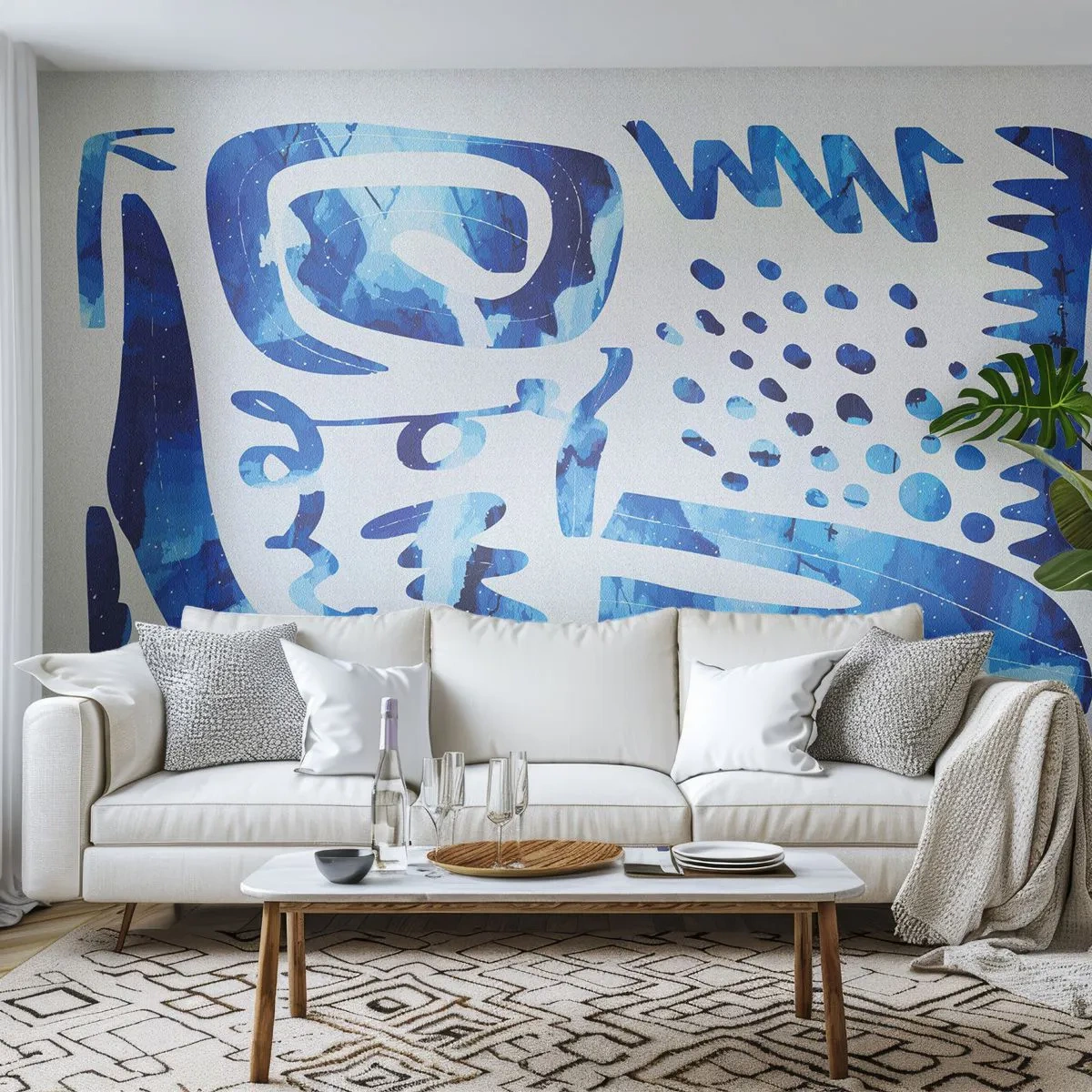 Fototapet Premium Canvas - Tillbaka till rötterna - Boho, Abstraktion, Minimalistisk - 300x210 cm